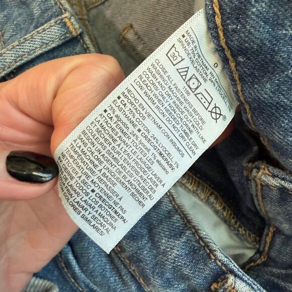 Old Navy Light Blue, Braided Sides Detailed, Extra High Rise, Wide Leg Jeans- 0 - Picture 4 of 9